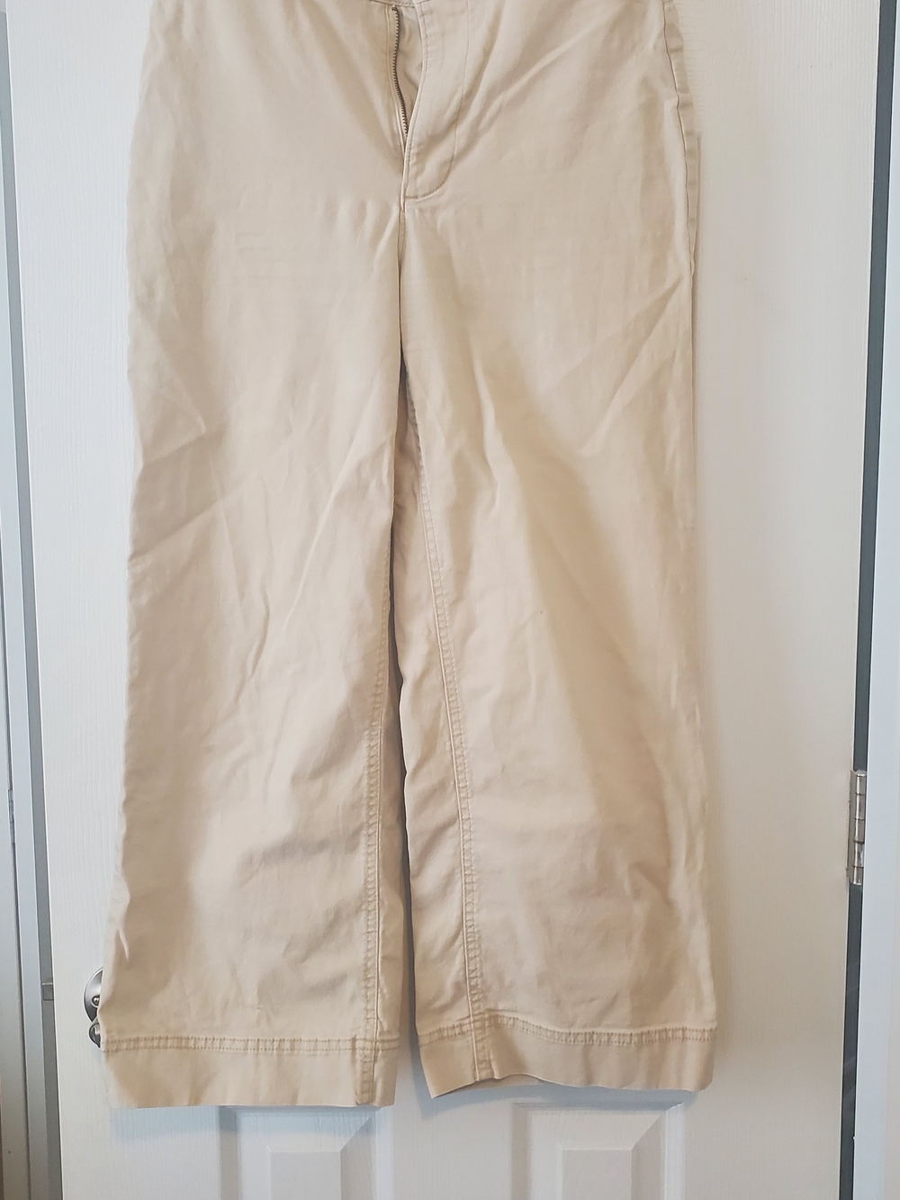 Old Navy Beige Cropped Wide-Leg Pants
